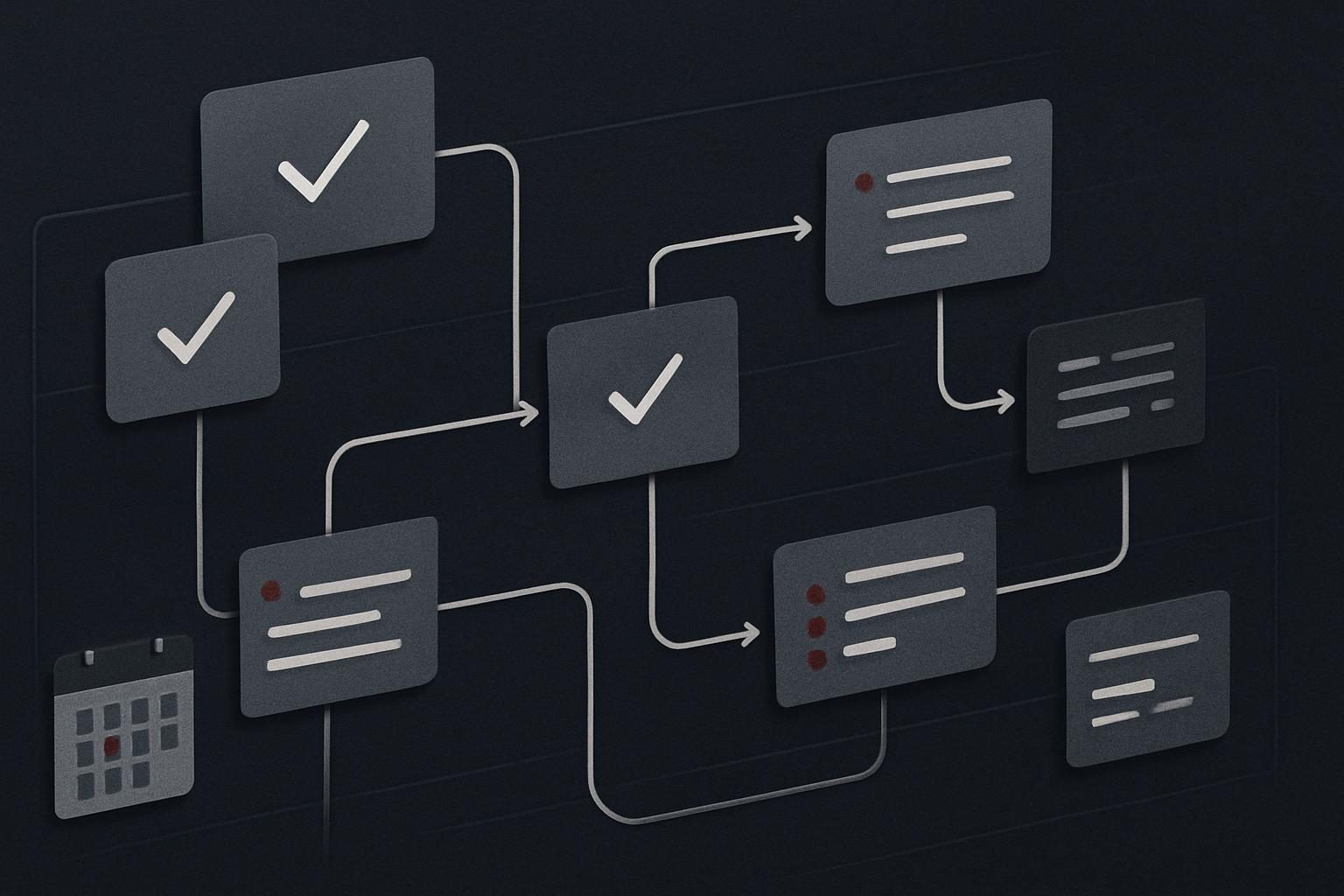 Abstract post-audit task board with dependencies and release checkpoints
