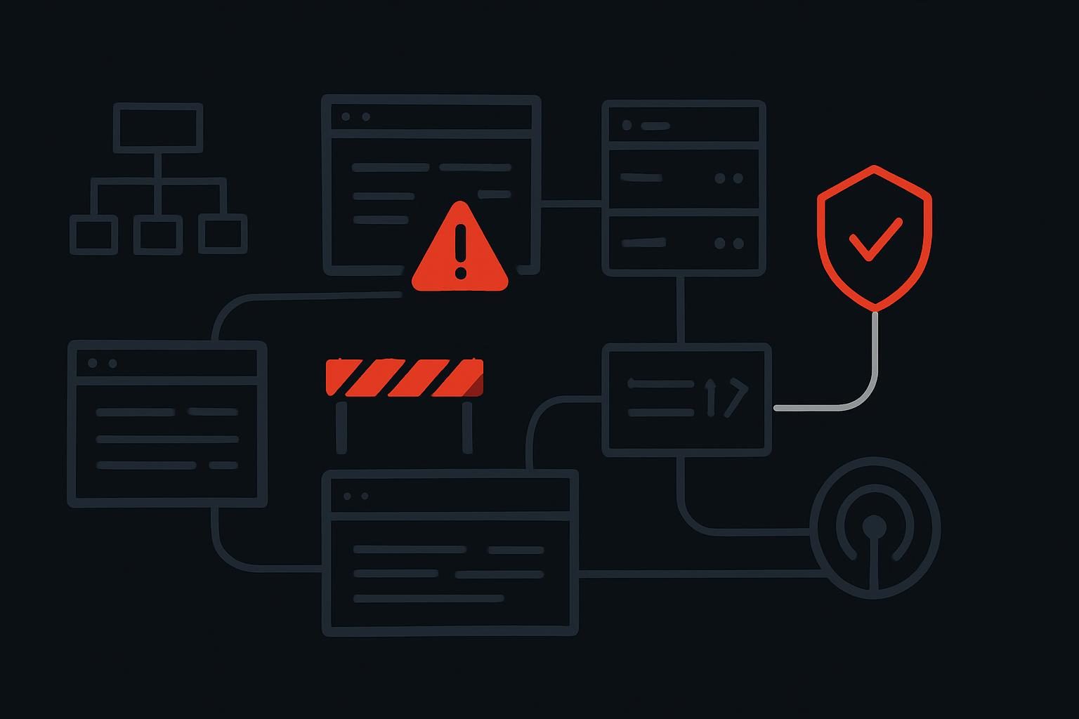 Abstract delivery chain showing crawler access checks and blocked content