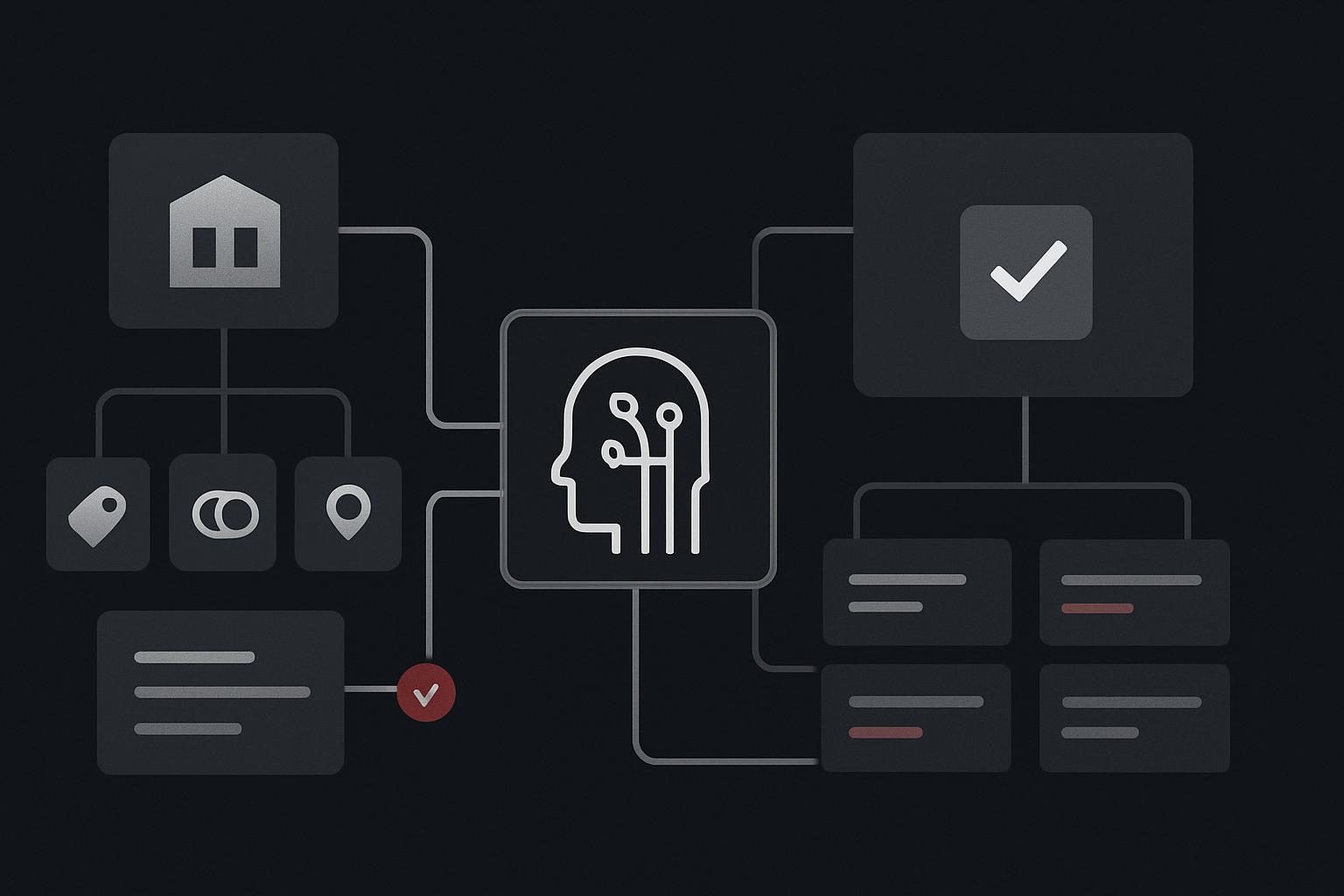 Two abstract AI prompt pathways separating brand recall from buyer discovery