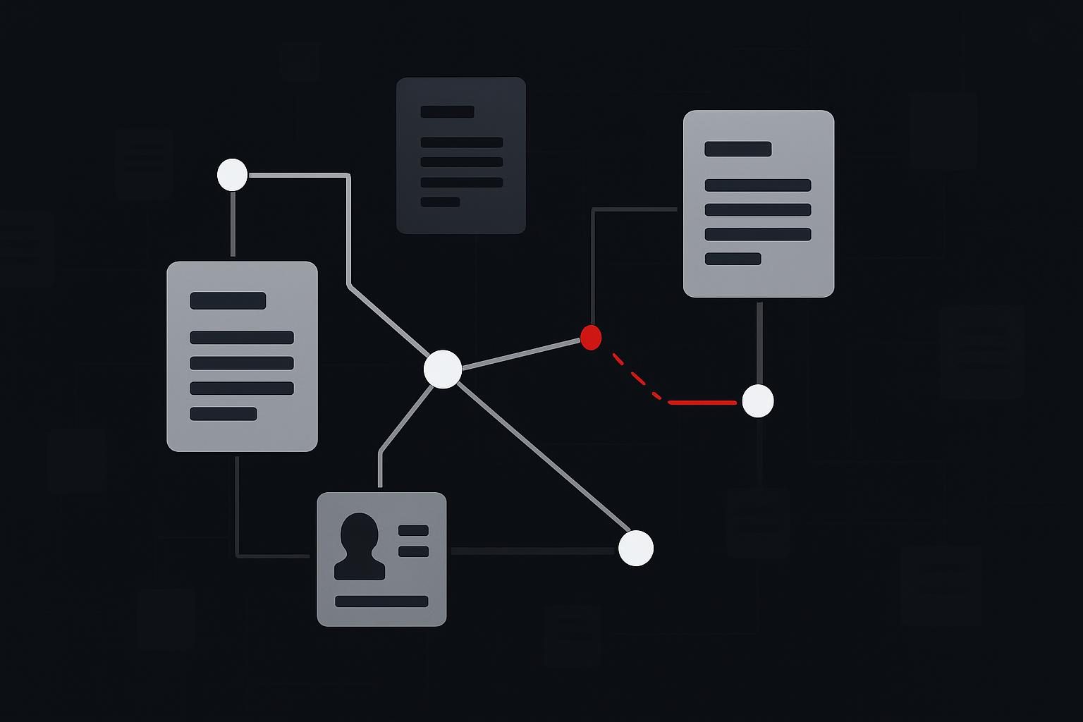 Abstract source network showing strong corroboration and conflicting business profiles